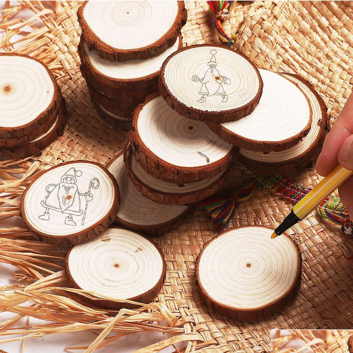 Pine Wood Slices 3 1/2 Round Wooden DIY Crafts For Christmas Ornaments  Dried 2/5 Thick Blank Unfinished Coasters DH9487 Drop D Dhomv Craft Tools  For Wood From Lybdehome, $0.17